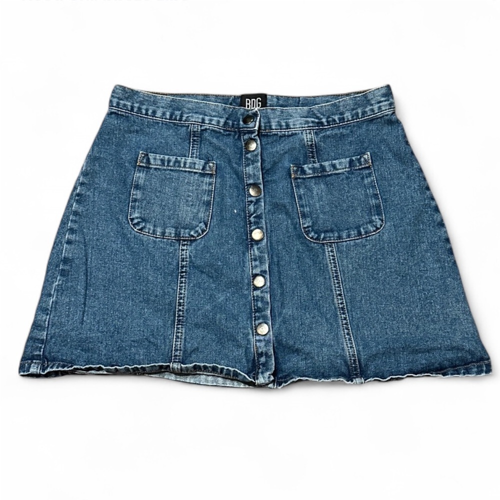 Urban Outfitters Button up Denim Jean Skirt with Front Pockets - Size Large